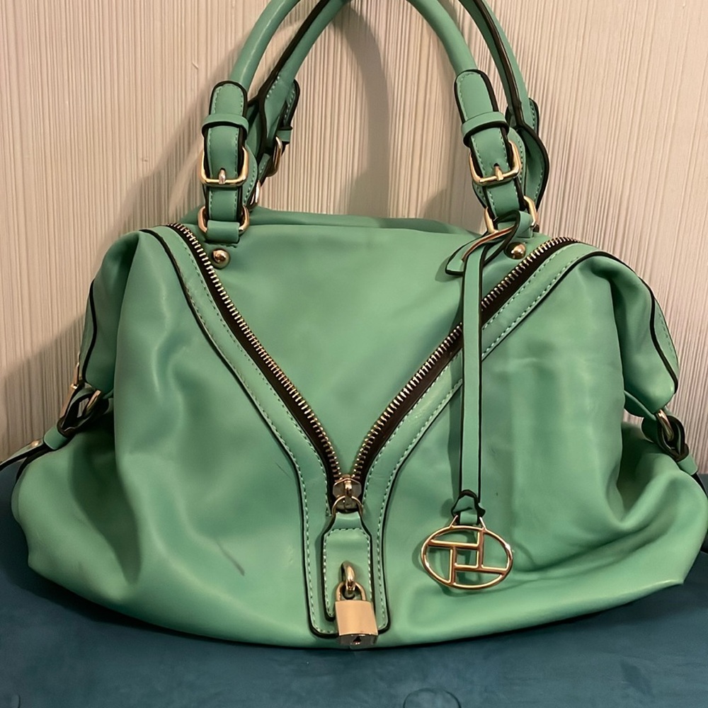 Large soft vegan leather shoulder bag